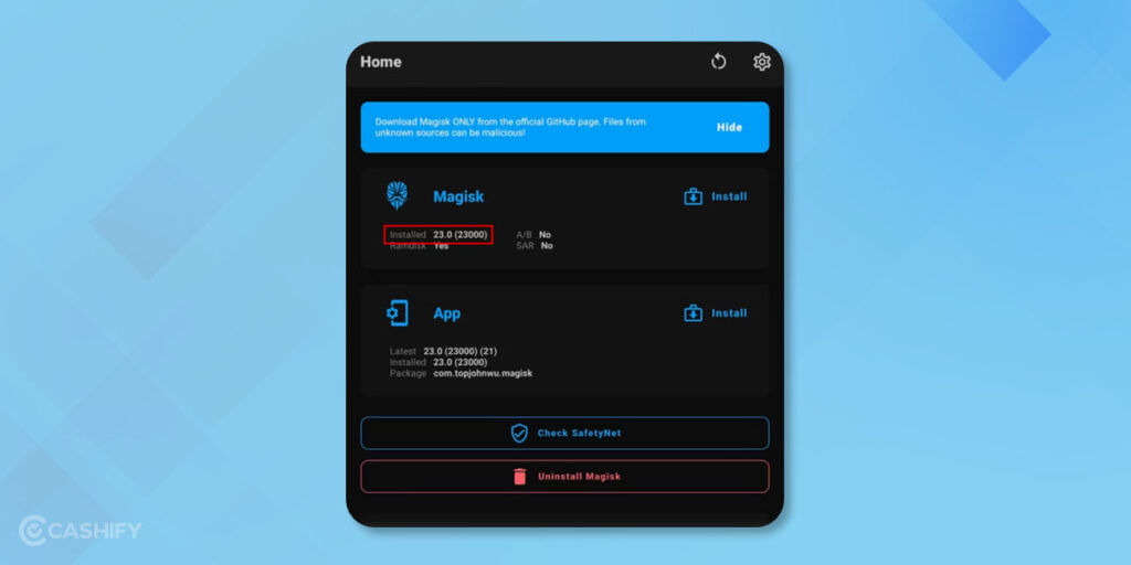 install magisk root access to Android
