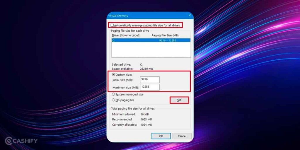 Increase virtual memory