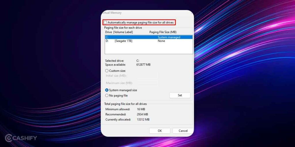 increase virtual memory windows 11