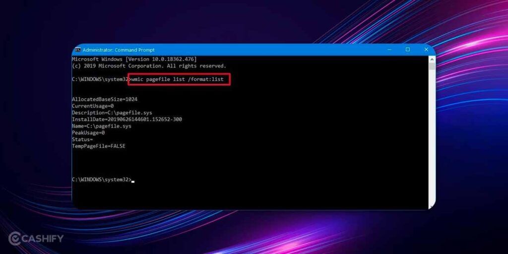 increase virtual memory using cmd