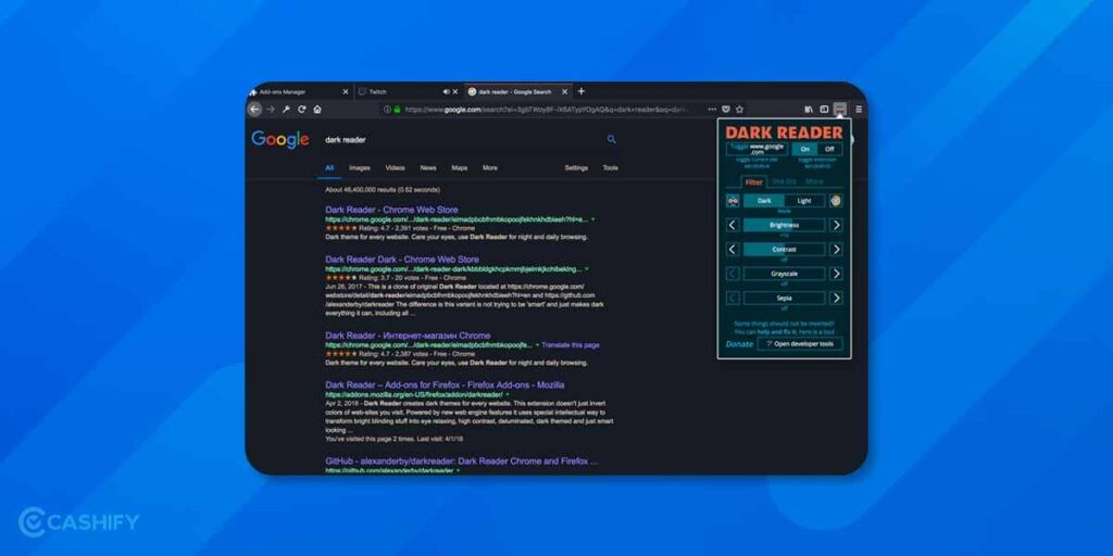 Dark Reader - Firefox extensions