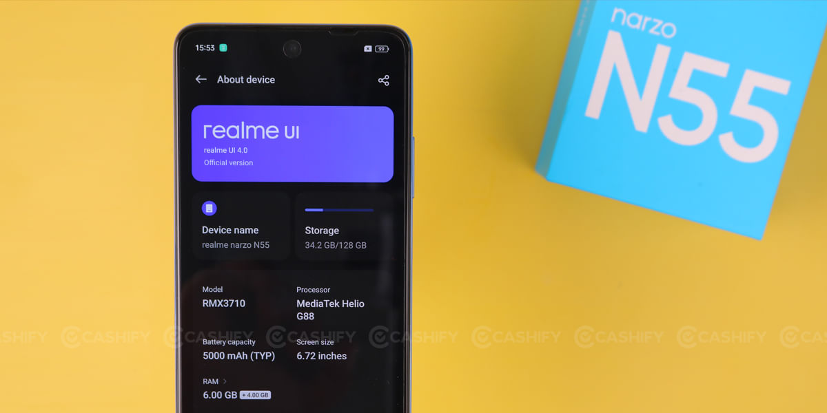 Realme Narzo N55 Software