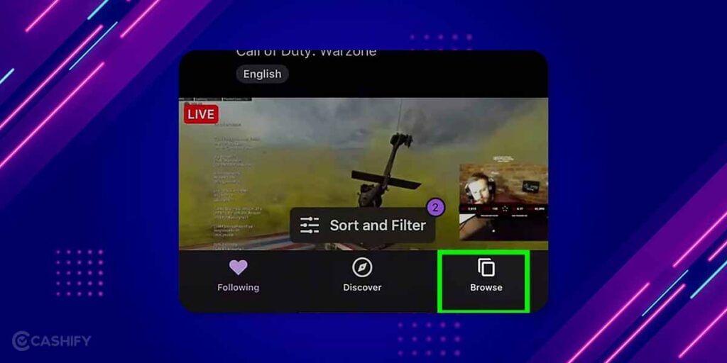 Click on Browse - Reduce Twitch Stream Delay On iPhone