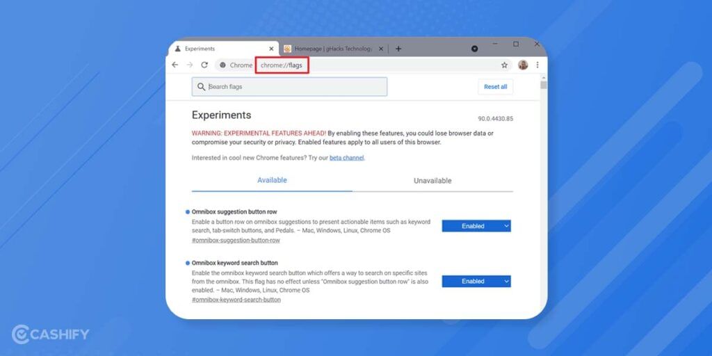 how to access chrome flags