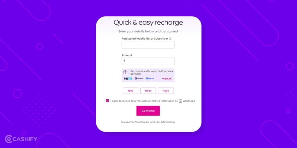 recharge tata sky website