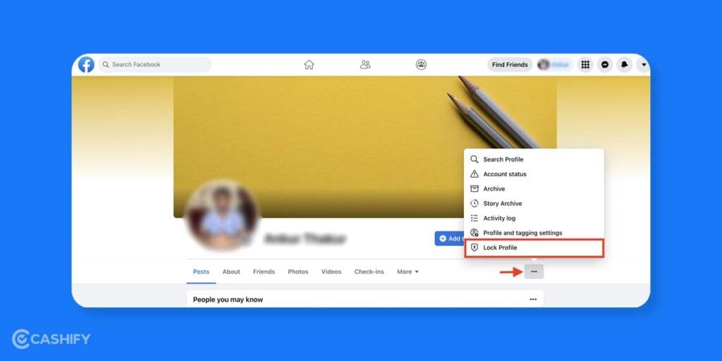 Locking Facebook Account via Desktop