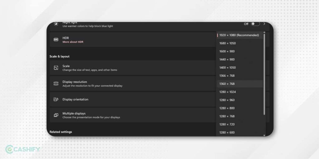 adjust display resolution in Windows