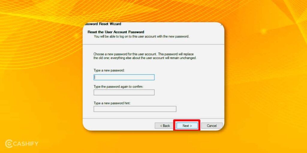 create new admin password Windows