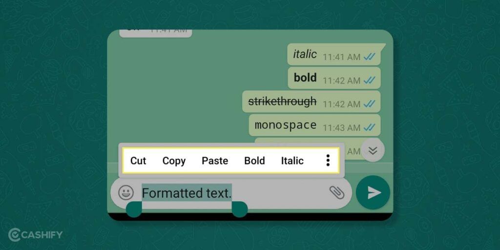 bold, italicize or cross out a text