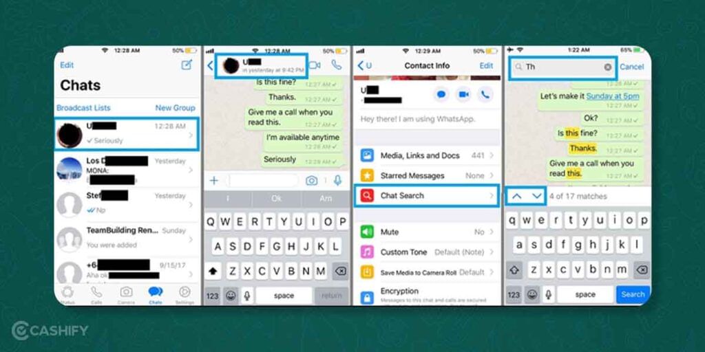find messages within a chat