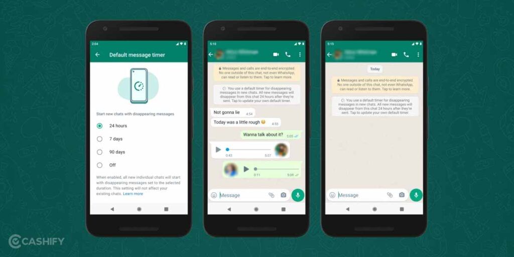 turn on disappearing messages
