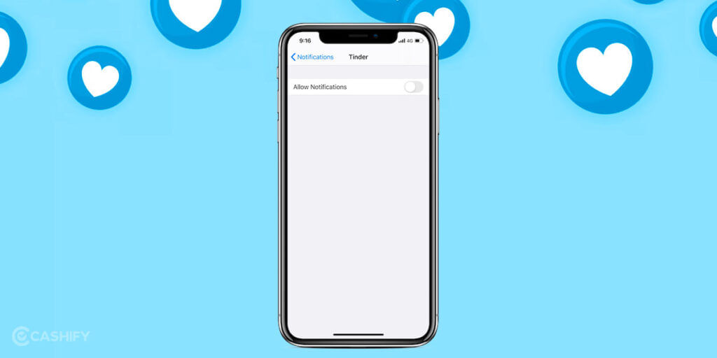 Turn notifications OFF - Miniminise Tinder Notifications on iOS