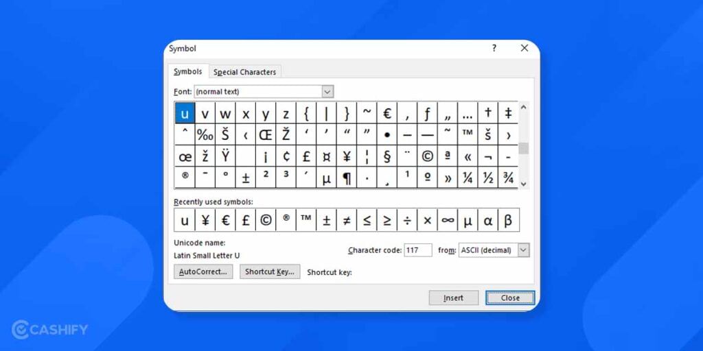 Add Symbols in Microsoft Word