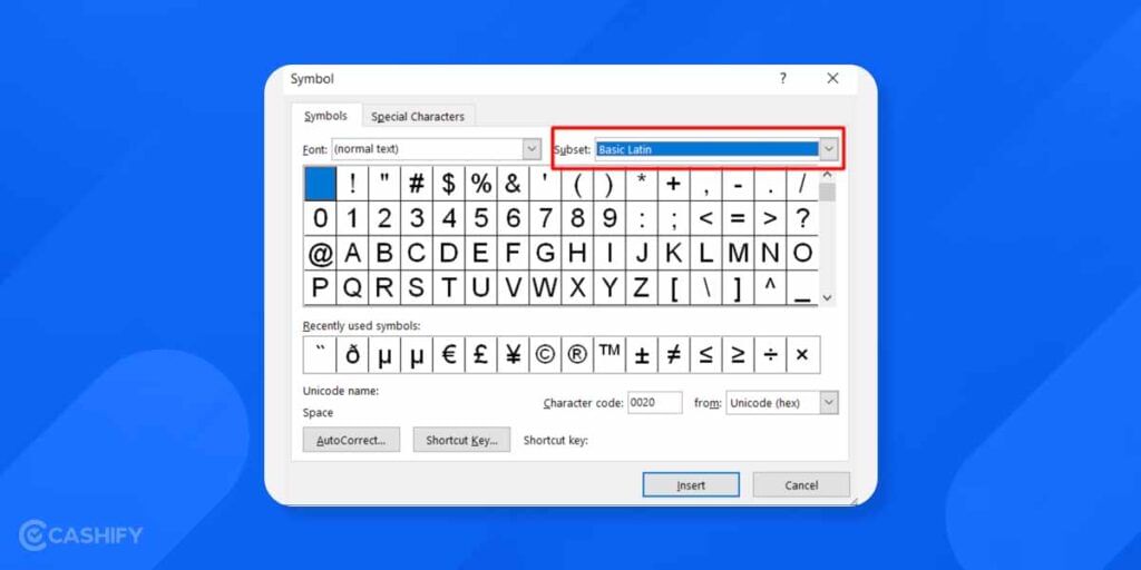 Set Subset for Font