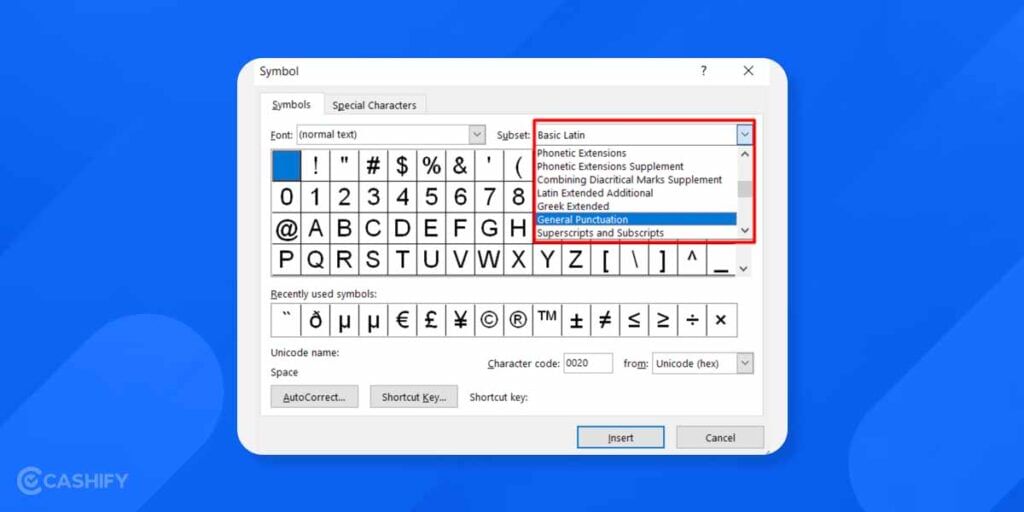 Font Subset in MS Word