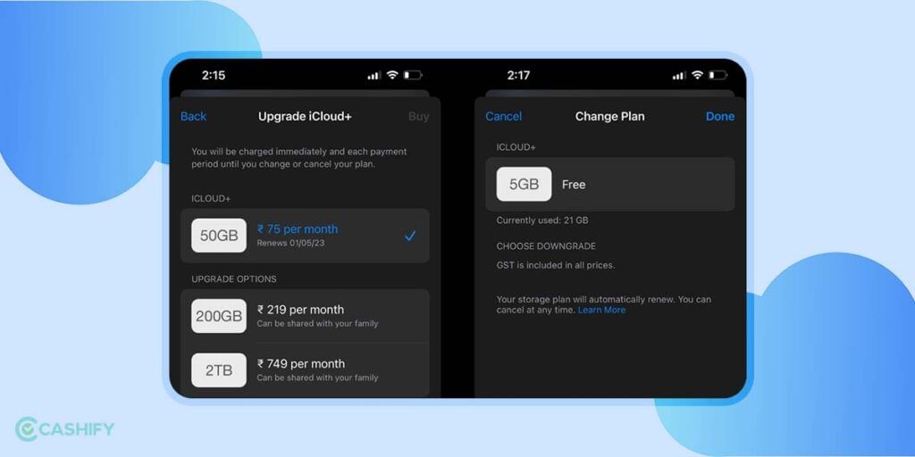 iCloud pricing