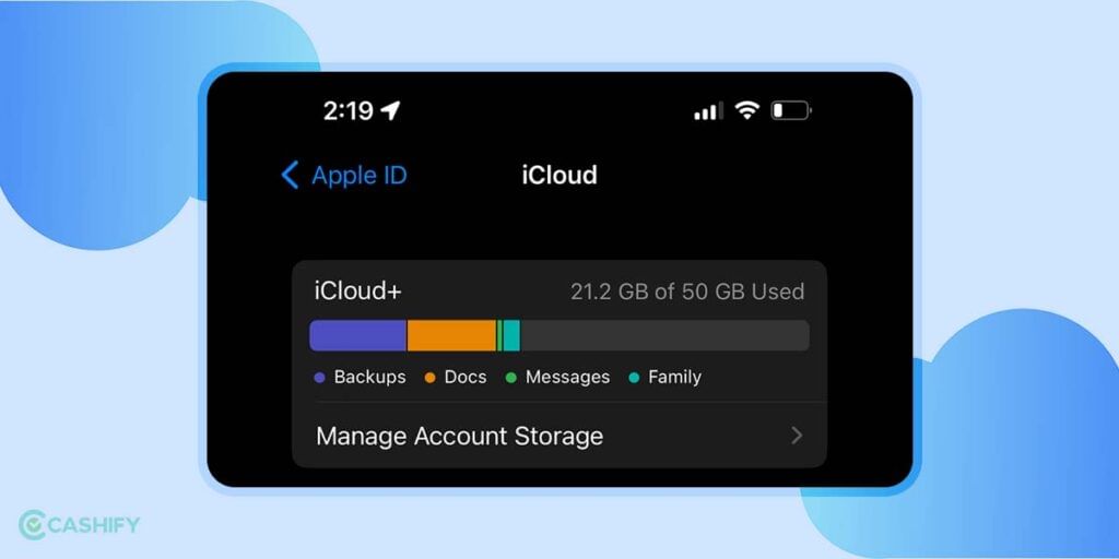 manage iCloud storage