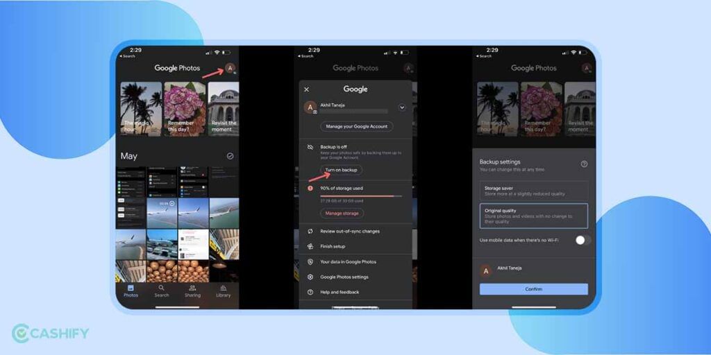 Google Photos Backup on iPhone