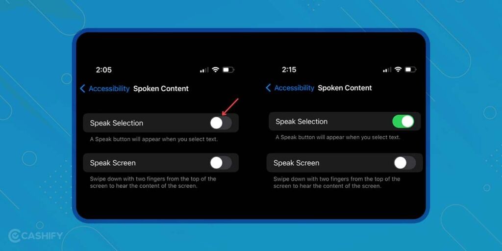 Enalbe Speak Selection on iPhone