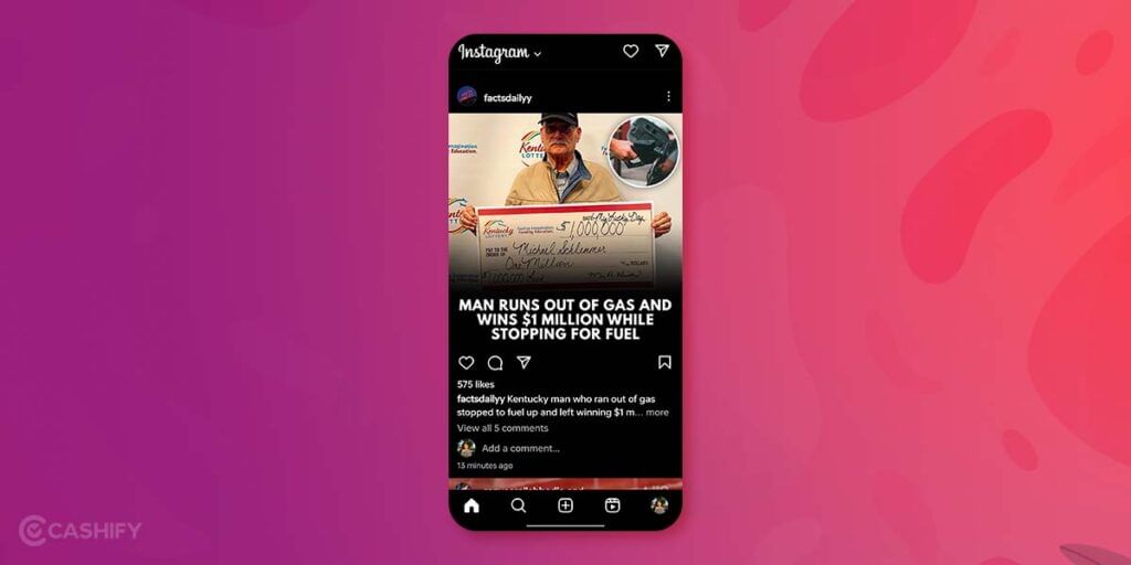 How to Comment On Instagram Posts using GIF -Step 1