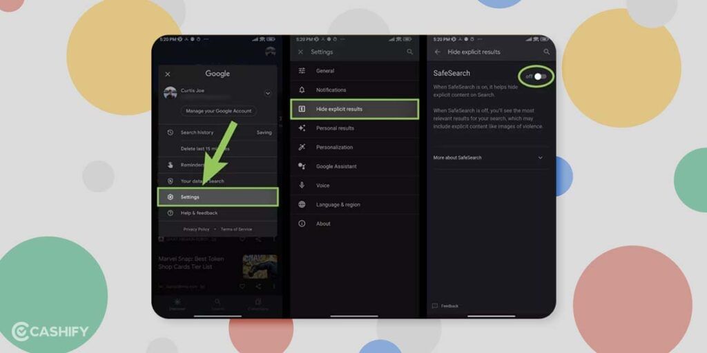 Toogle SafeSearch using Home App