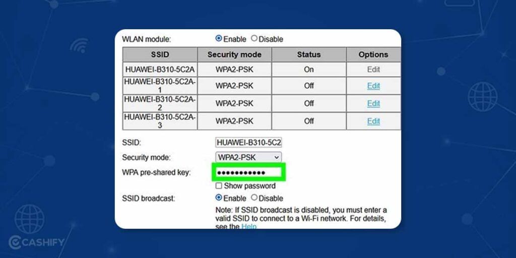 find wifi password via router