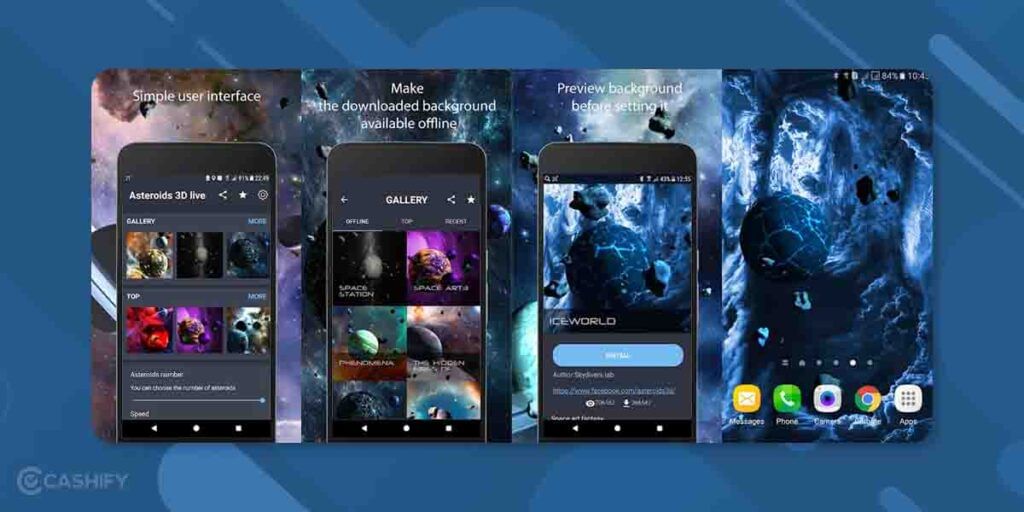 asteroids live wallpaper