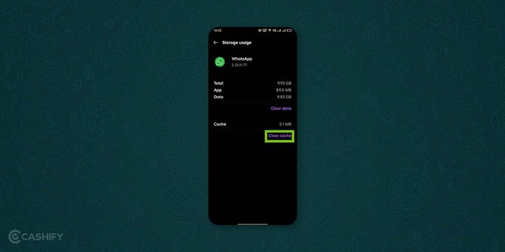 Clear cache WhatsApp data: how to improve video quality on whatsapp