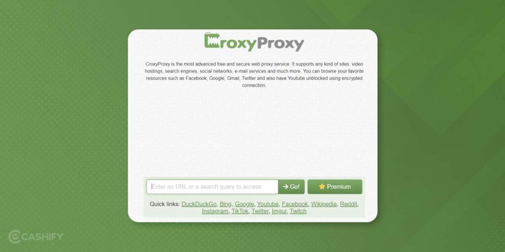 CroxyProxy - best proxy websites for school