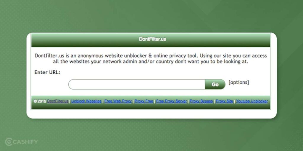 DontFilter - best proxy websites for school