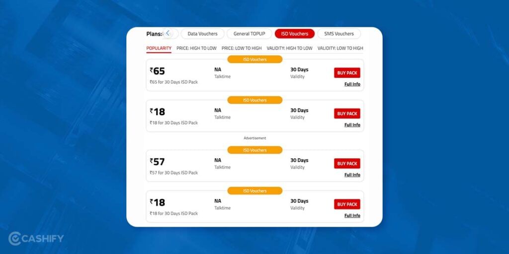 BSNL ISD plans