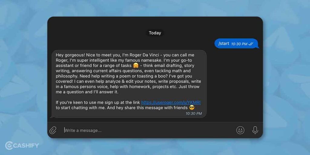 Roger Da Vinci Telegram Bot