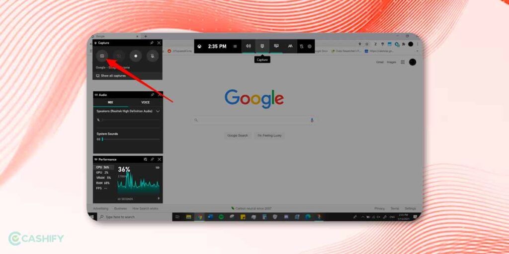 screenshot shortcut using the gamebar