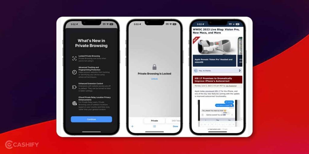 iOS 17 update private browsing lock
