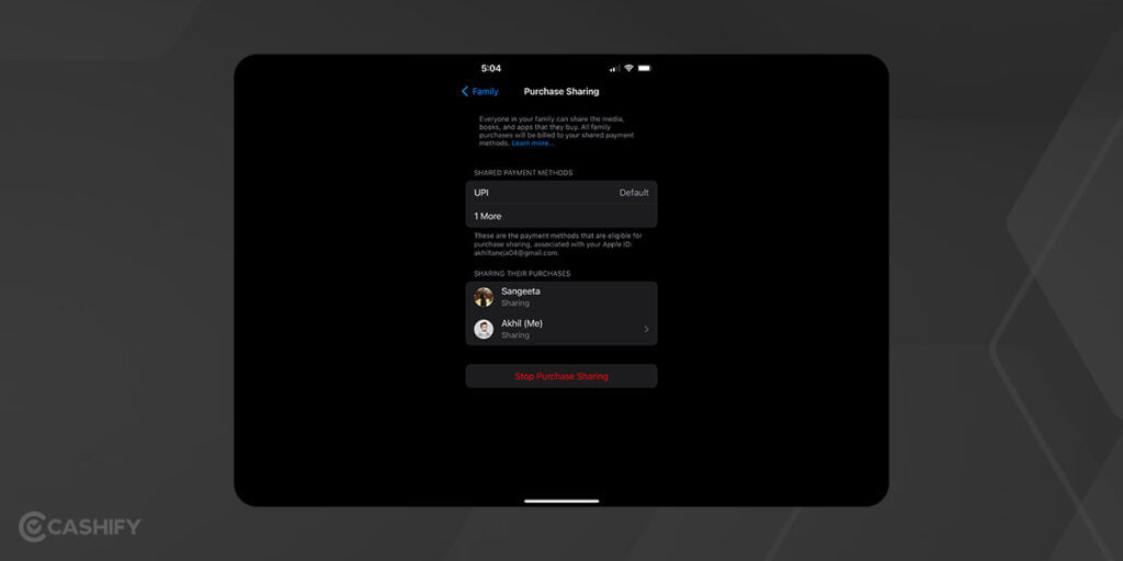 Purchase Sharing on Apple