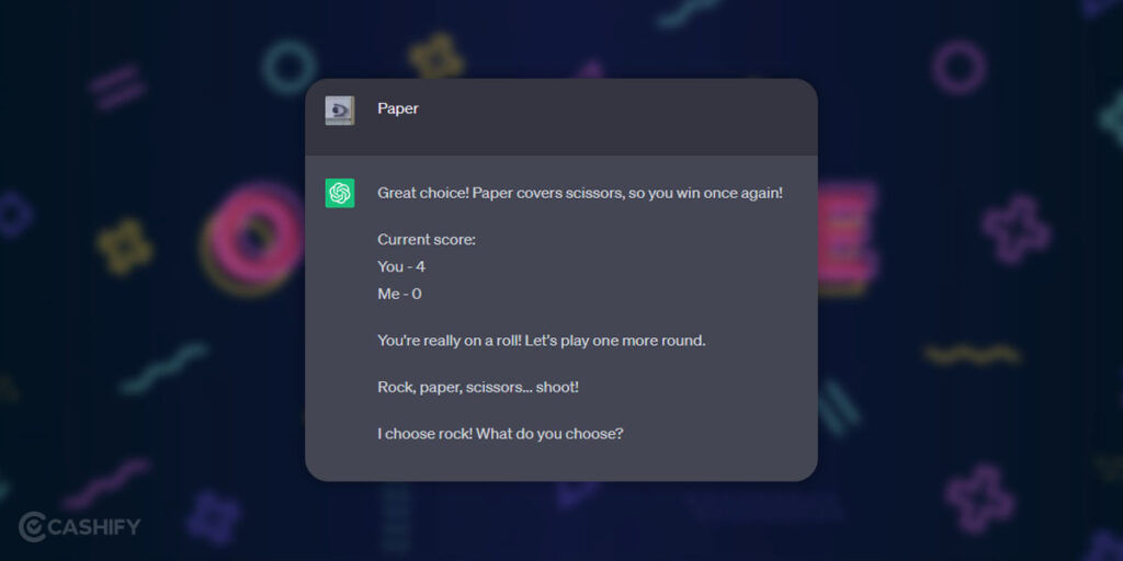 Rock, Paper, Scissors ChatGPT