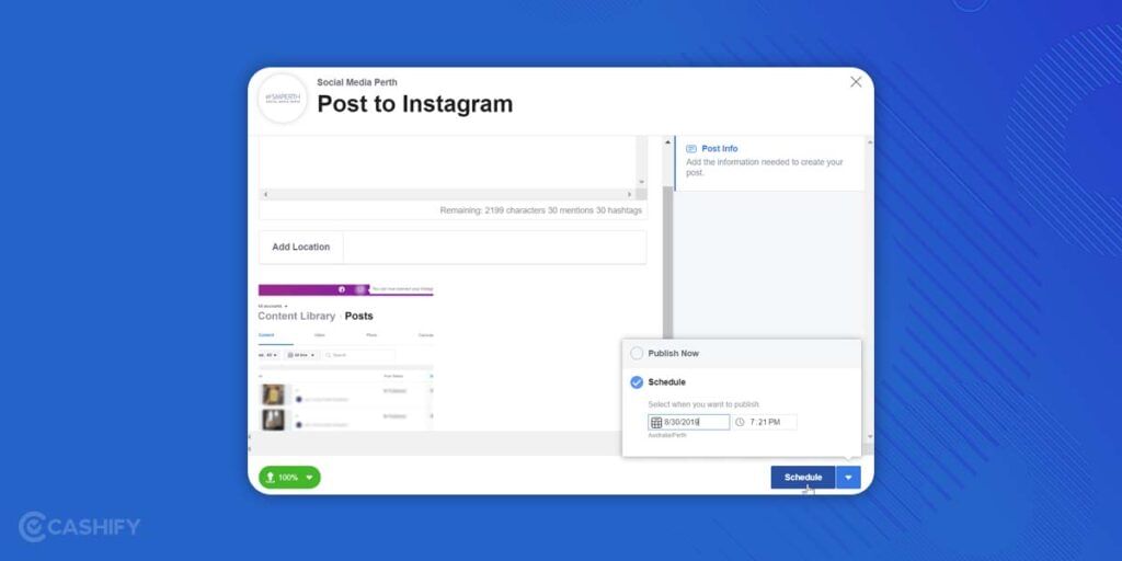 Facebook Creator Studio Post scheduling