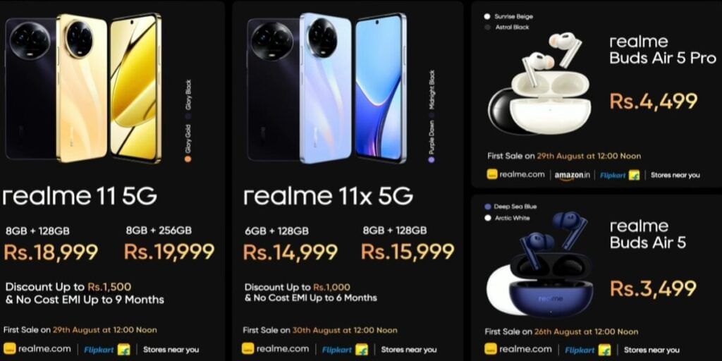 Realme has launched the Realme 11 5G and Realme 11X in India