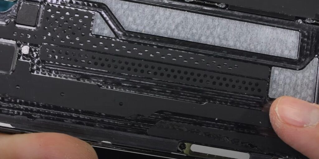 The Samsung Galaxy Z Fold 5 features a shock dispersion layer