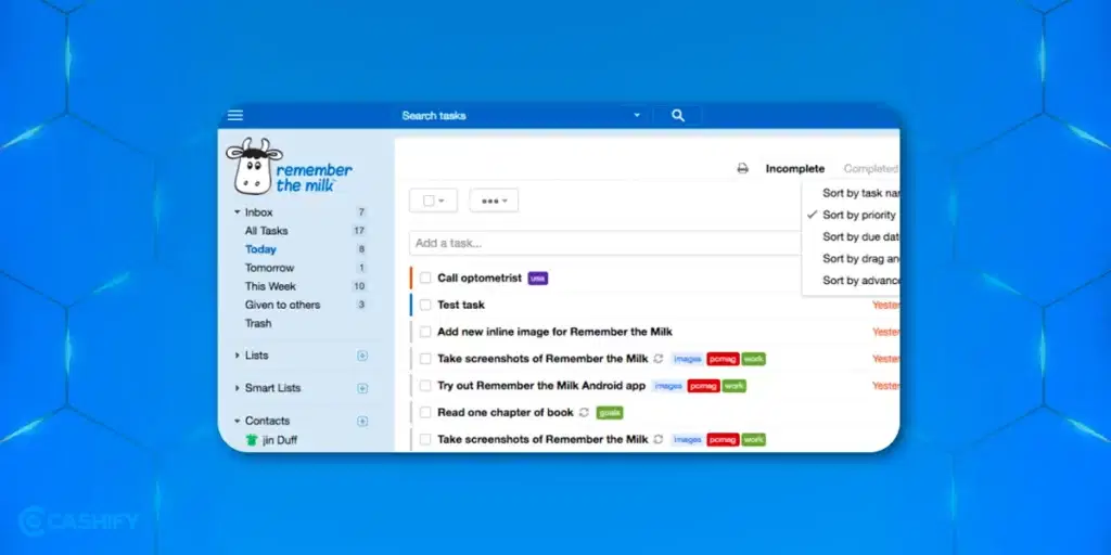remember the milk - time management apps