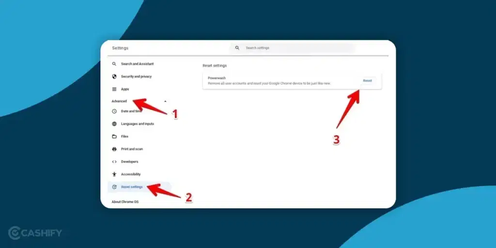 Powerwash Chromebook browser