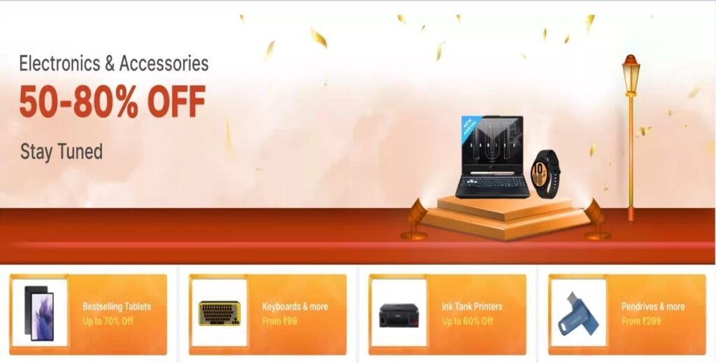Flipkart is offering up to 50 to 80 per cent off on Electronics and Accessories