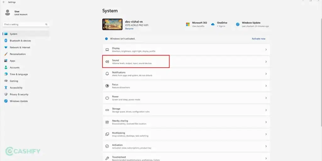 Spatial Sound Windows 11 - Windows Setting - Step-1