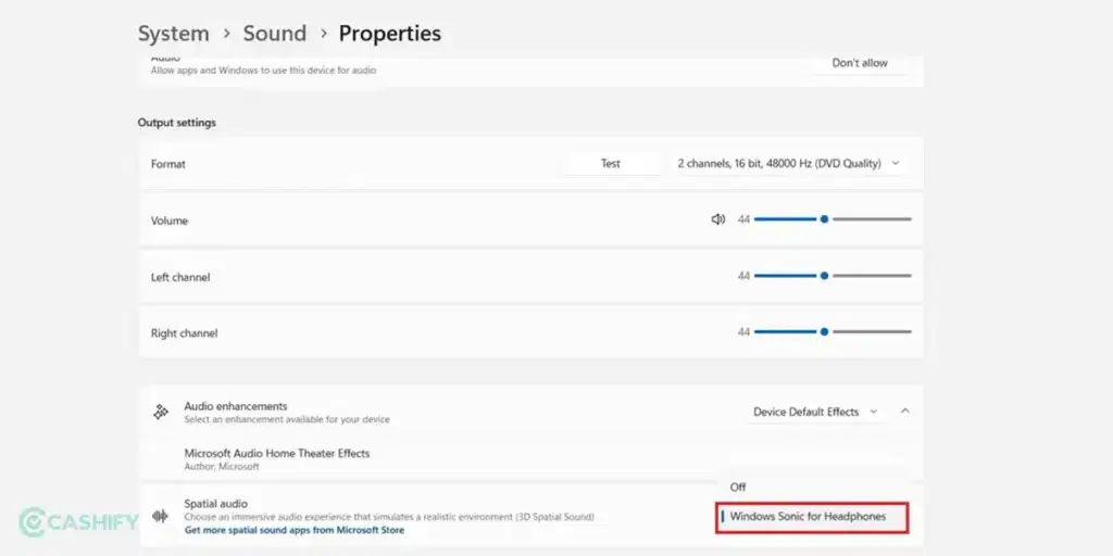 Spatial Sound Windows 11 - Windows Settings - Step-3