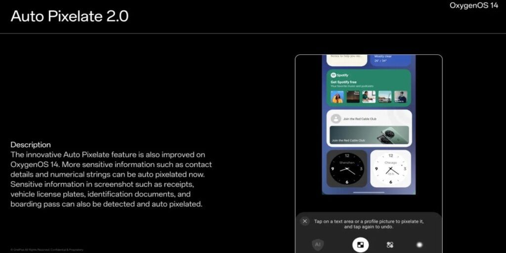 Oxygen OS 14 brings Auto Pixelate 2.0 Feature