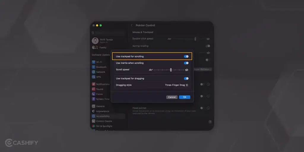 Trackpad Settings on macOS