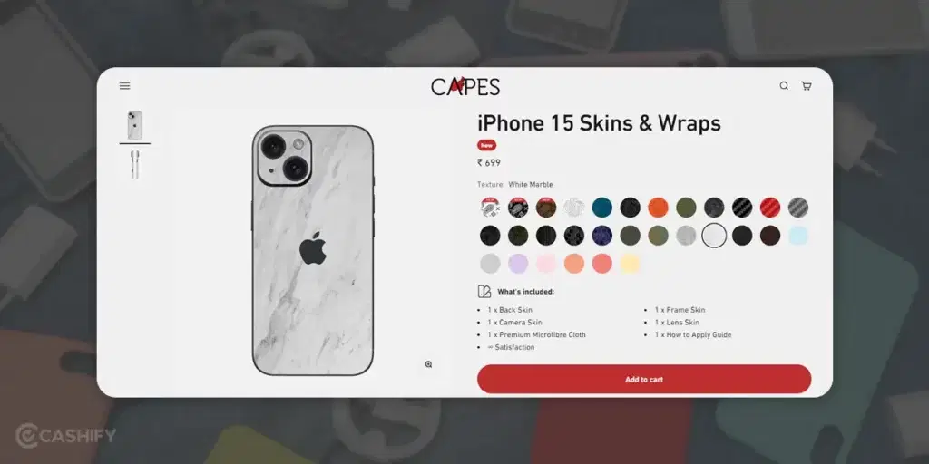 iPhone 15 Skins by Capes India
