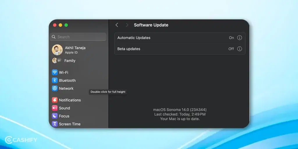 Update macos software