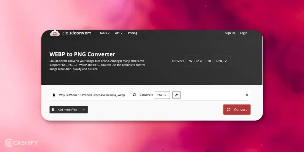 Save Images As WebP In Chrome using Online Image Converter