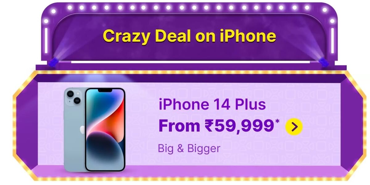 iPhone 14 Plus available at Rs.59,999 during Big Billion Days Sale